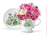 teleflora's lena liu hummingbird teacup bouquet